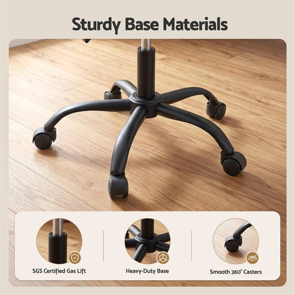 Artiss Ergonomic Office Chair Armless Height Adjustable Computer Desk Chair Fabric Dark Grey Awezingly