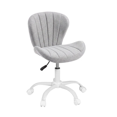 Artiss Ergonomic Office Chair Armless Height Adjustable Computer Desk Chair Fabric Light Grey