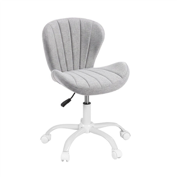 Artiss Ergonomic Office Chair Armless Height Adjustable Computer Desk Chair Fabric Light Grey Awezingly
