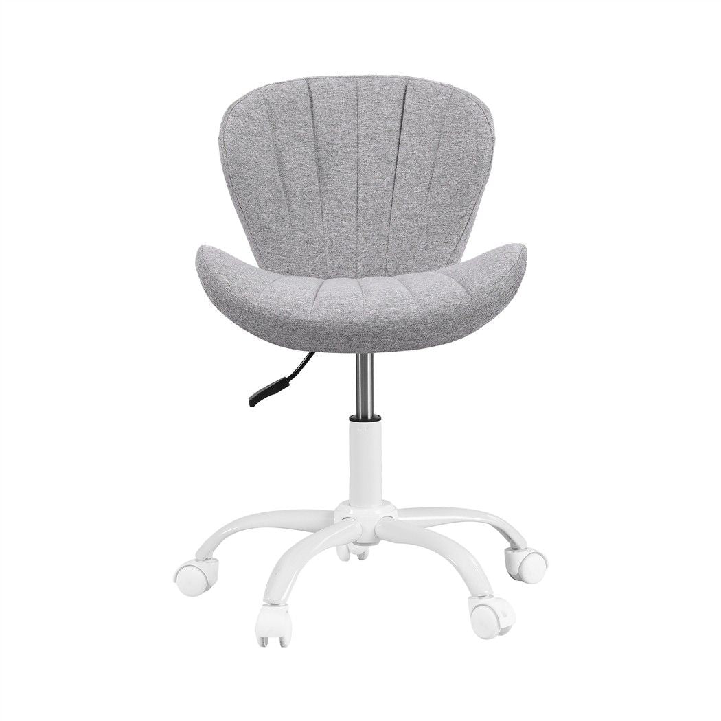Artiss Ergonomic Office Chair Armless Height Adjustable Computer Desk Chair Fabric Light Grey Awezingly