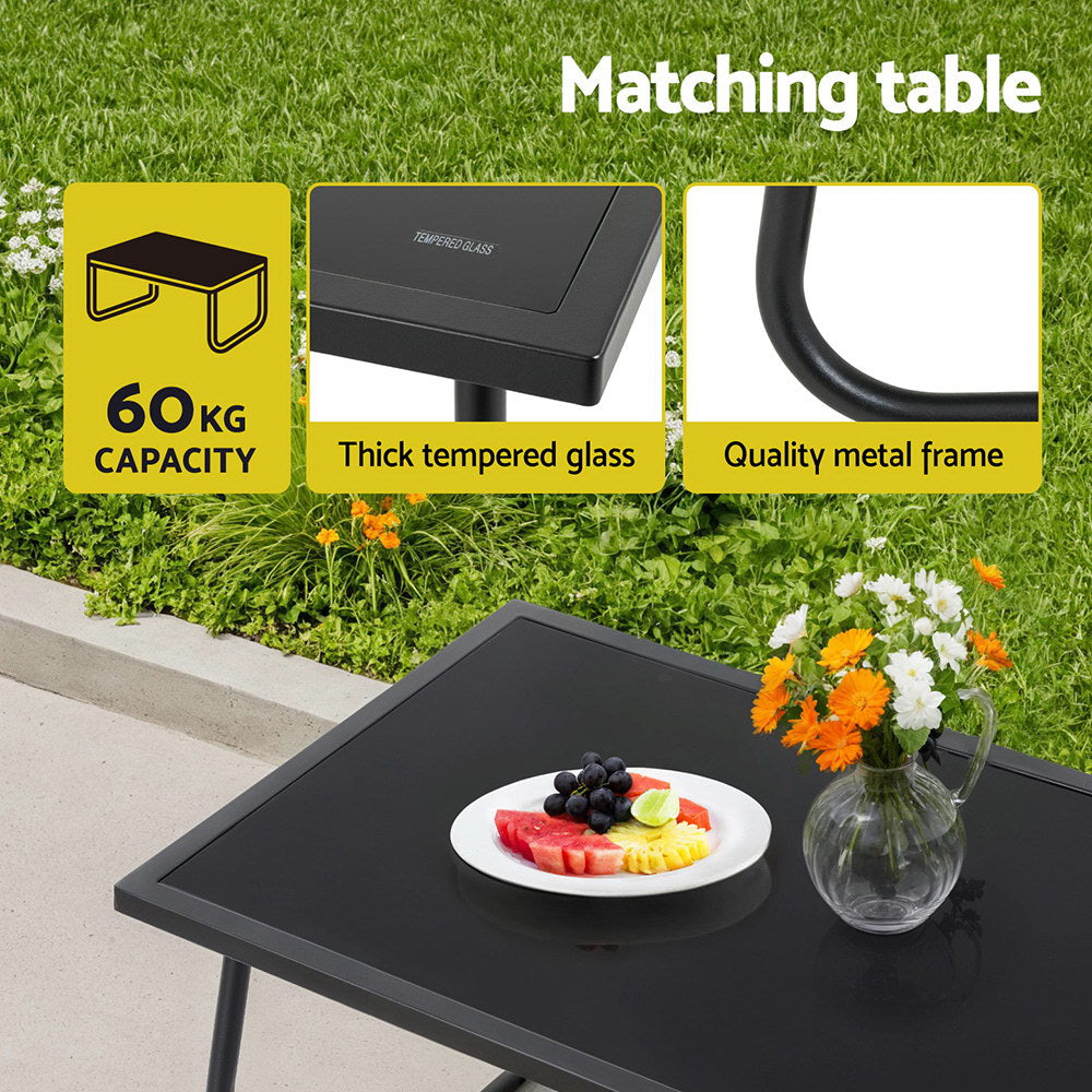 Gardeon 4PCS Outdoor Sofa Set Table and Chairs Cushion textilene Patio Furniture Awezingly
