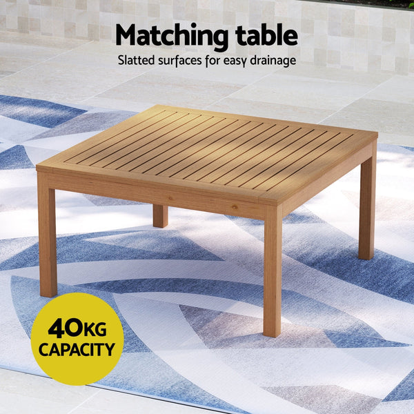 Gardeon 4-Seater Outdoor Sofa Set Wooden Lounge Setting 5PCS Awezingly