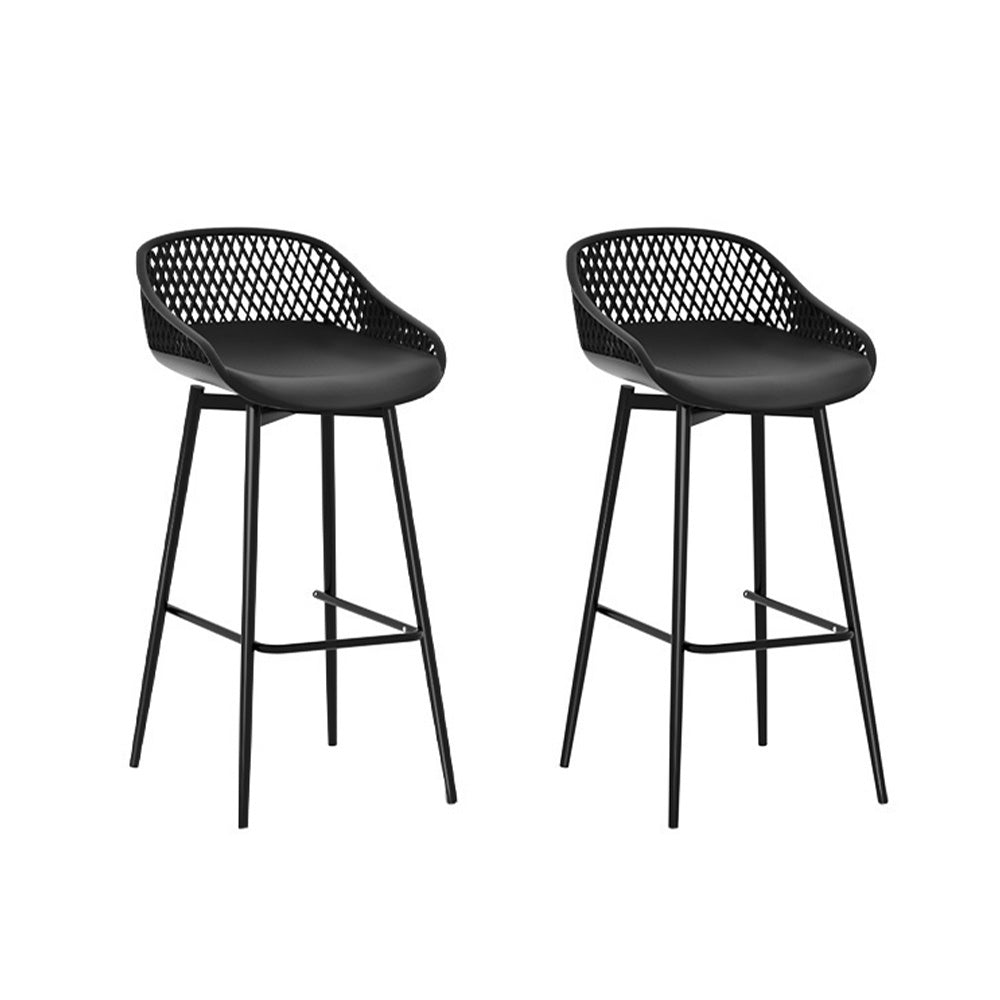 Gardeon 2PC Outdoor Bar Stools Plastic Metal Dining Chair Patio Furniture Garden Gardeon
