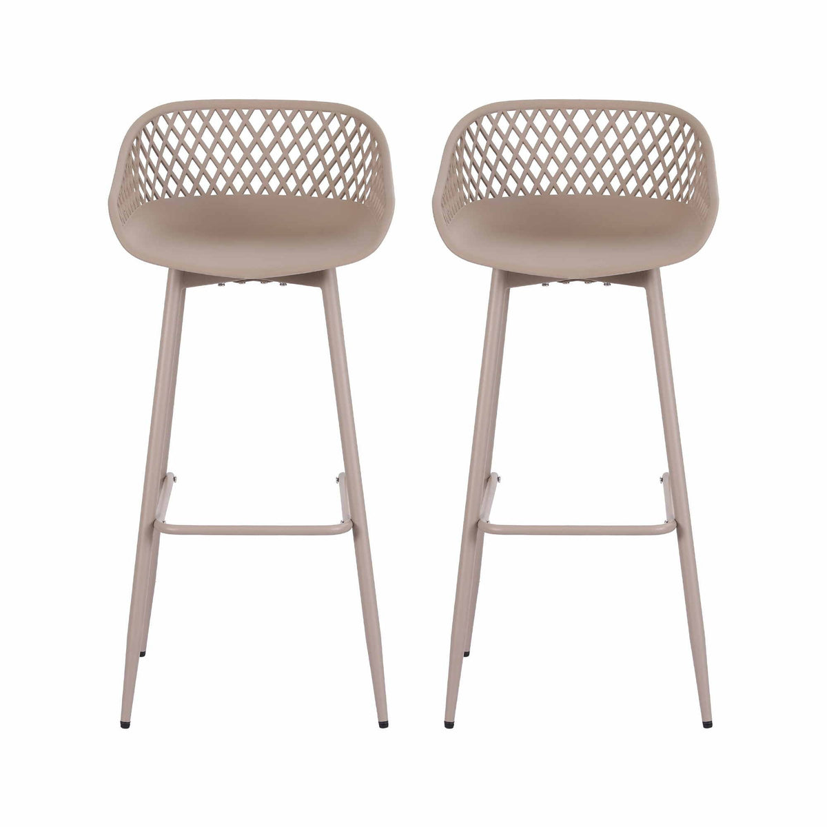 Gardeon 2PC Outdoor Bar Stools Plastic Metal Dining Chair Patio Furniture Coffee Awezingly
