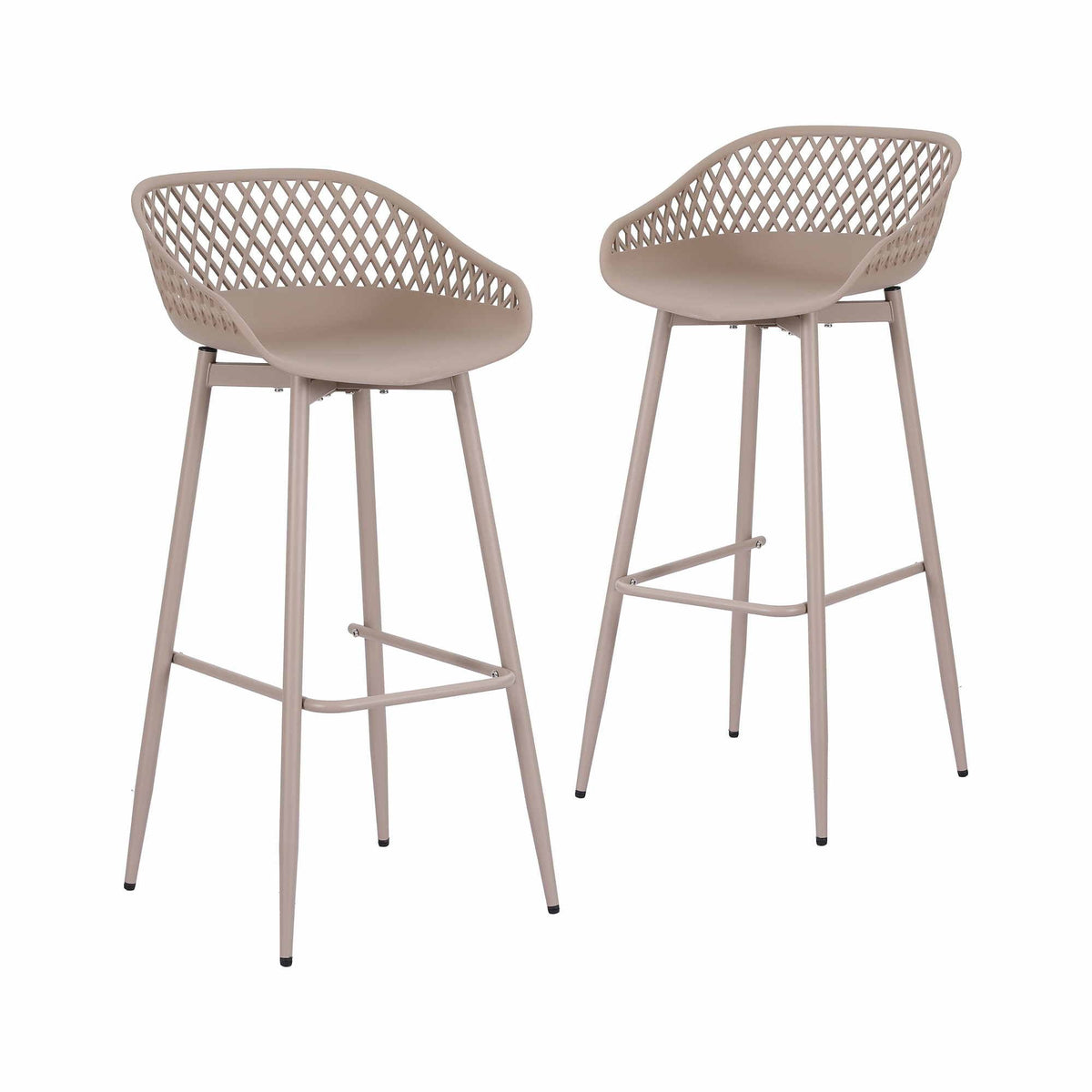 Gardeon 2PC Outdoor Bar Stools Plastic Metal Dining Chair Patio Furniture Coffee Awezingly