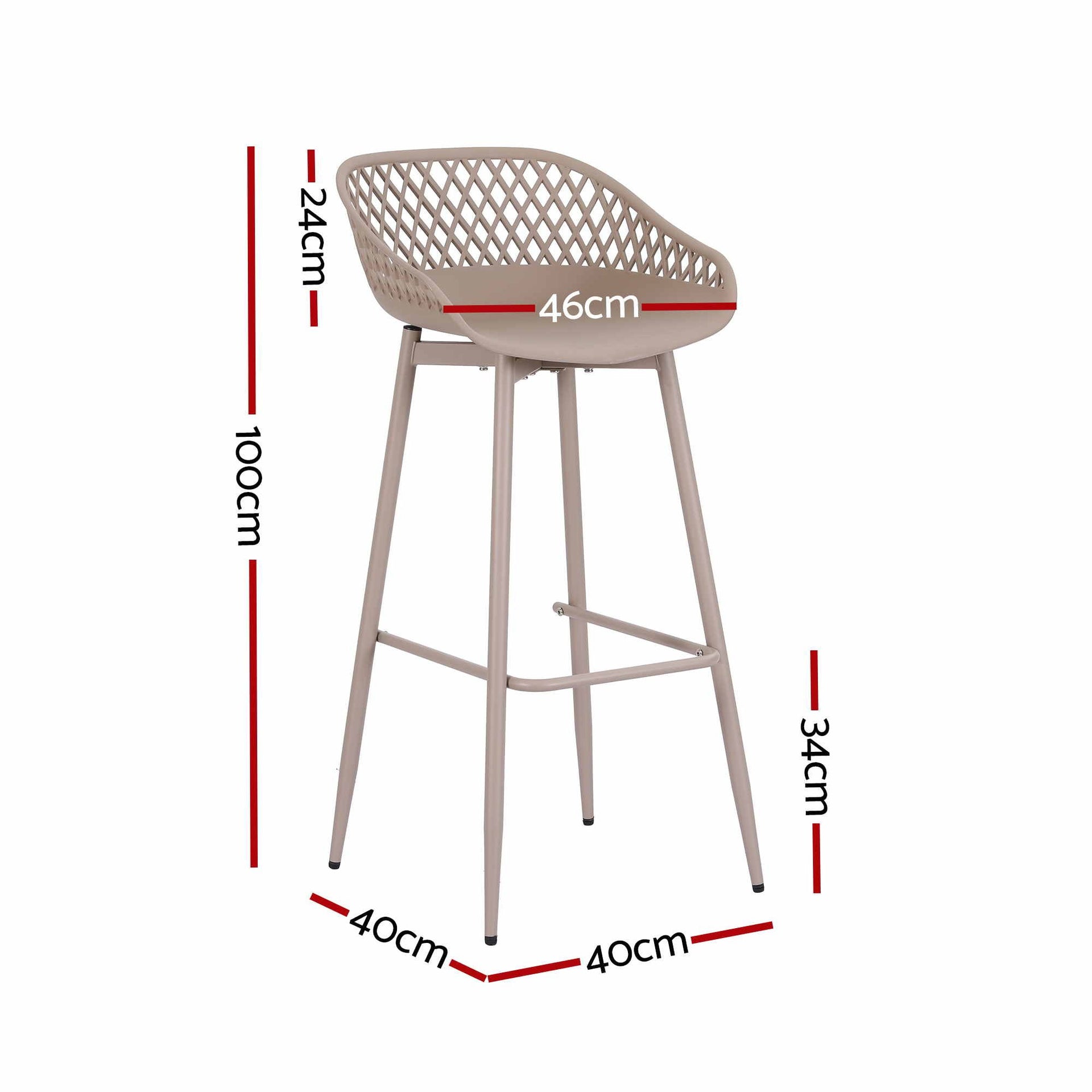 Gardeon 4-Piece Outdoor Bar Stools Plastic Metal Dining Chair Furniture Coffee Awezingly