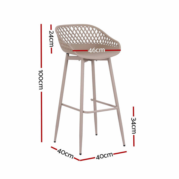 Gardeon 4-Piece Outdoor Bar Stools Plastic Metal Dining Chair Furniture Coffee Awezingly
