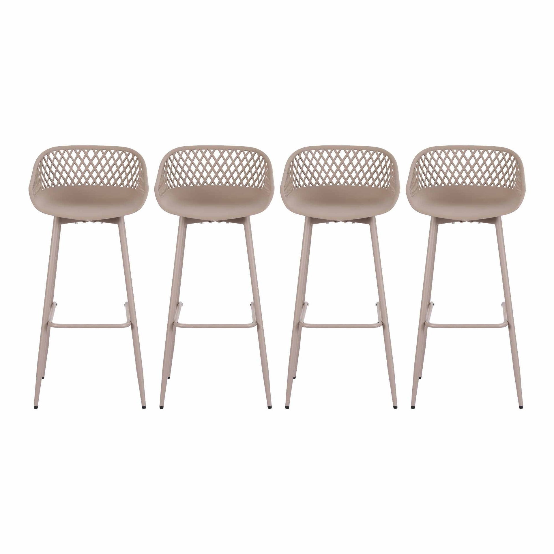 Gardeon 4-Piece Outdoor Bar Stools Plastic Metal Dining Chair Furniture Coffee Awezingly