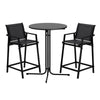 Gardeon 3PC Outdoor Bar Set Stools Dining Chairs Table Patio Furniture Bistro Set Steel Black