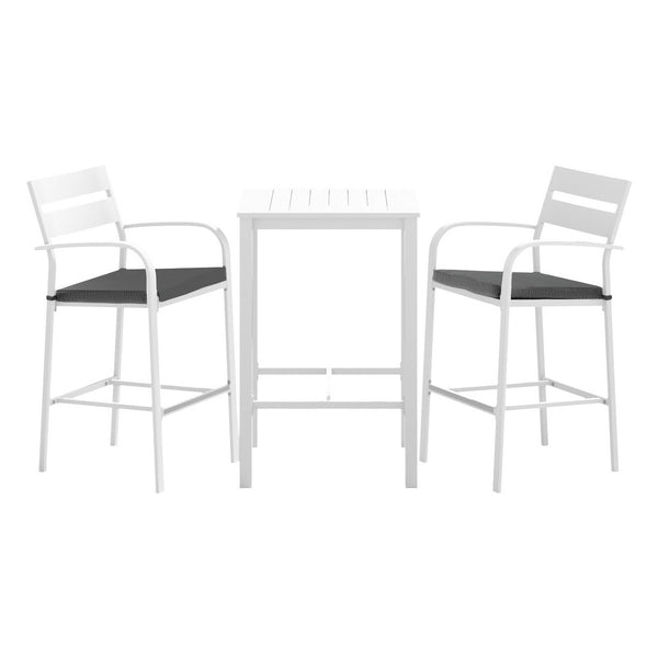 Gardeon Outdoor Bar Set Stools 3-Piece Dining Chairs Table Patio Aluminium Bistro Set Gardeon
