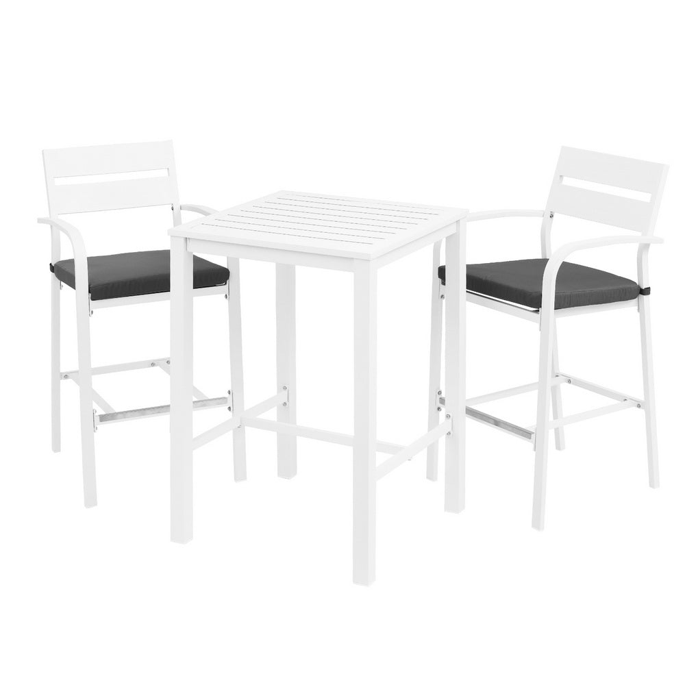 Gardeon Outdoor Bar Set Stools 3-Piece Dining Chairs Table Patio Aluminium Bistro Set Gardeon