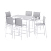Gardeon 7PCS Outdoor Bar Set Stools Dining Chairs Table Patio Steel Bistro Set White