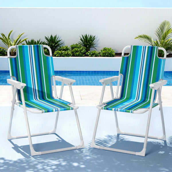 Gardeon Outdoor Chairs Folding Camping Chair Steel Portable Patio Furniture Awezingly