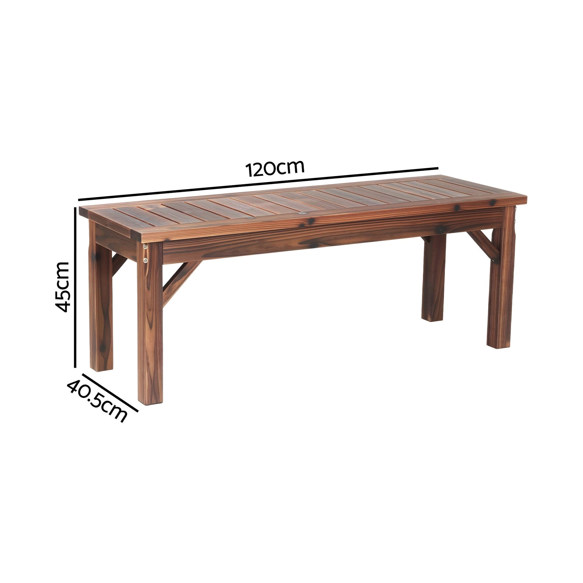 Gardeon Garden Benches Garden Seating Backless Timber Seat 120cm Brown Awezingly