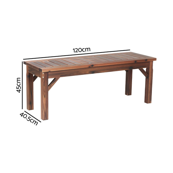 Gardeon Garden Benches Garden Seating Backless Timber Seat 120cm Brown Awezingly