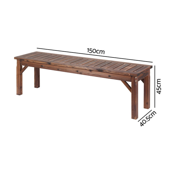Gardeon Garden Benches Garden Seating Backless Timber Seat 150cm Brown Awezingly