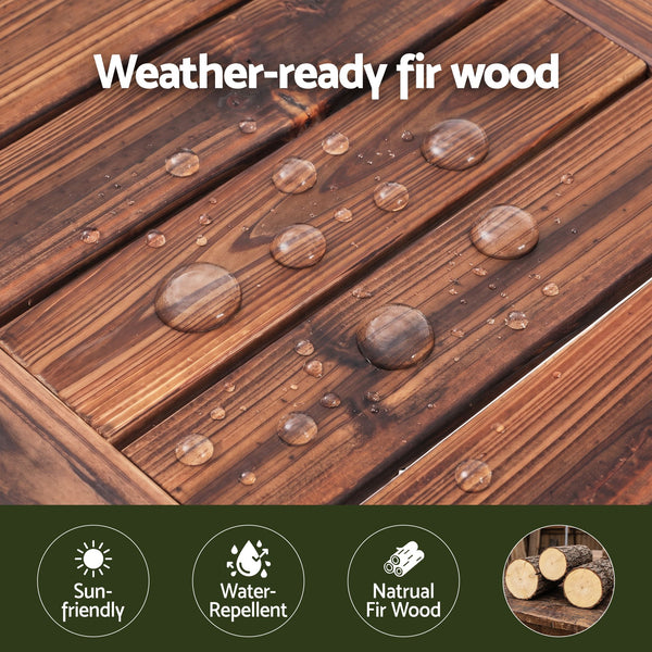 Gardeon Garden Benches Garden Seating Backless Timber Seat 150cm Brown Awezingly
