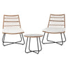 Gardeon 3PC Outdoor Setting Wicker Bistro Set Table Chairs Patio Furniture Brown