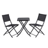 Gardeon Outdoor Bistro Set Folding Table and Chairs Patio Furniture Garden Steel Black