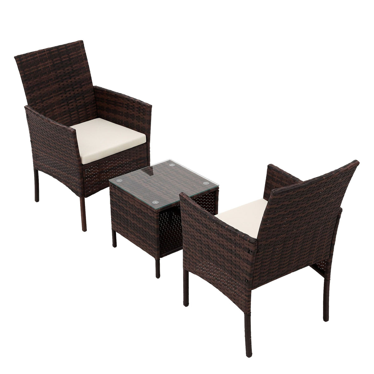 Gardeon 3 Piece Wicker Outdoor Furniture Set - Brown Gardeon