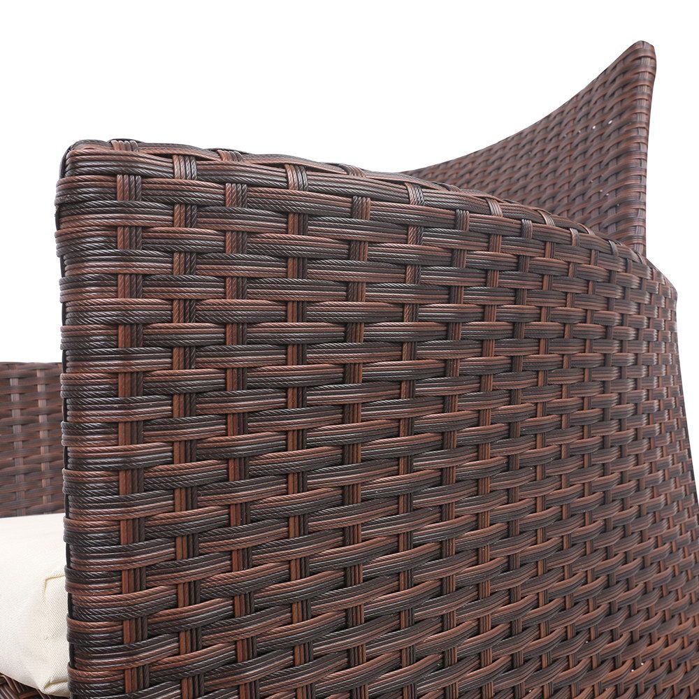 Gardeon 3 Piece Wicker Outdoor Furniture Set - Brown Gardeon