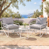 Gardeon Outdoor Bistro Set 3 Piece Patio Furniture Conversation Table and Chairs Grey