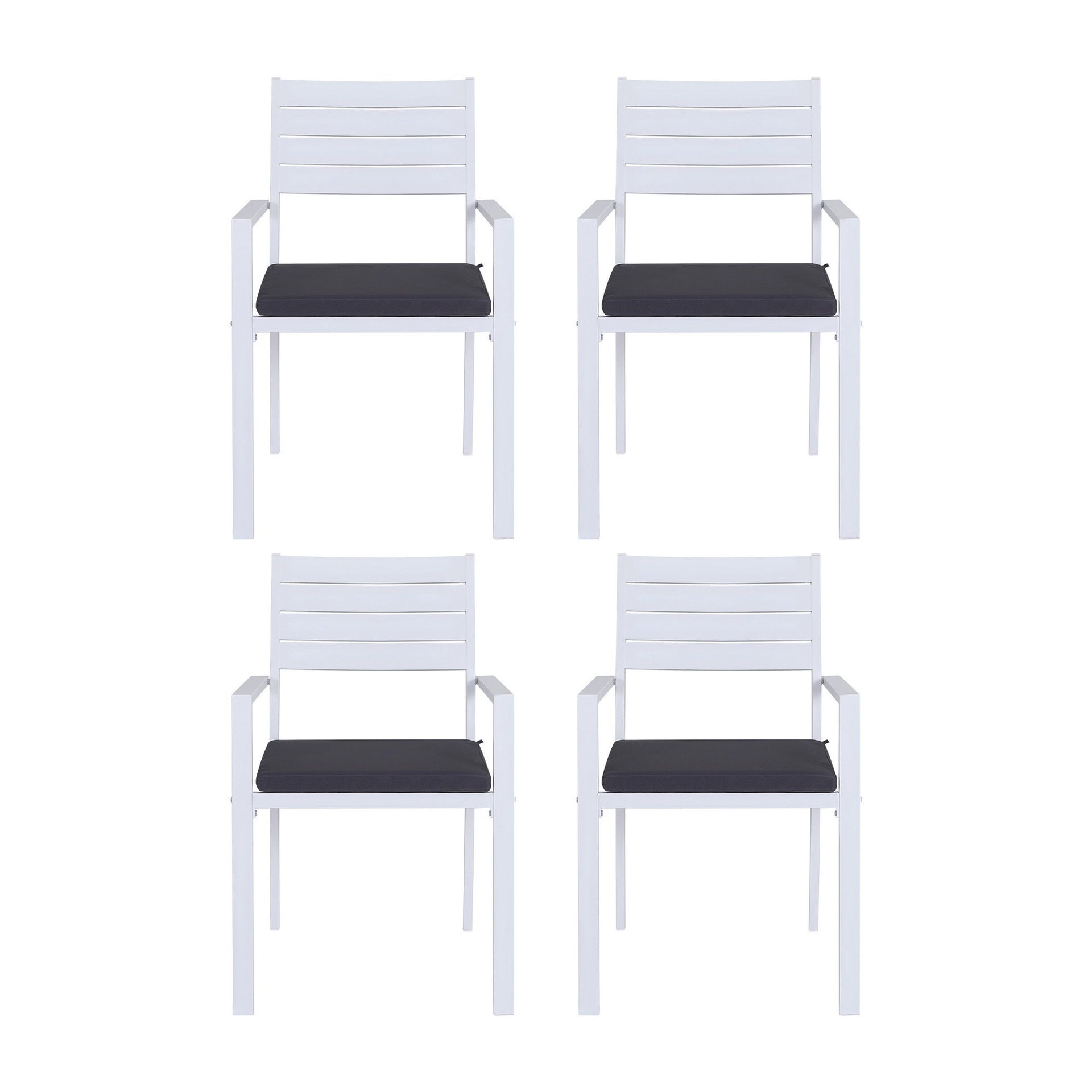 Gardeon 4PC Outdoor Dining Chairs Stackable Aluminum Lounge Chair Patio Furniture Awezingly