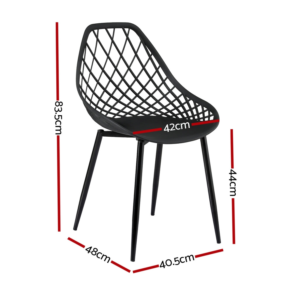 Gardeon 4PC Outdoor Dining Chairs PP Lounge Chair Patio Garden Furniture Black Awezingly