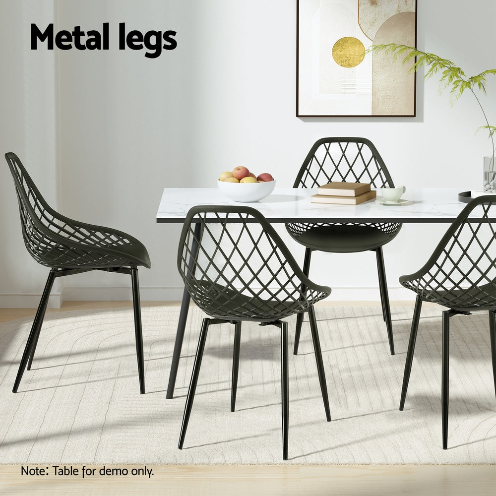 Gardeon 4PC Outdoor Dining Chairs PP Lounge Chair Patio Garden Furniture Black Awezingly