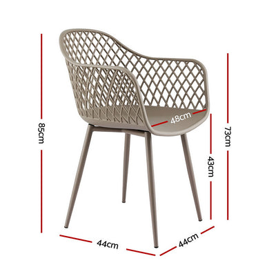 Gardeon 4PC Outdoor Dining Chairs PP Lounge Chair Patio Furniture Garden Coffee