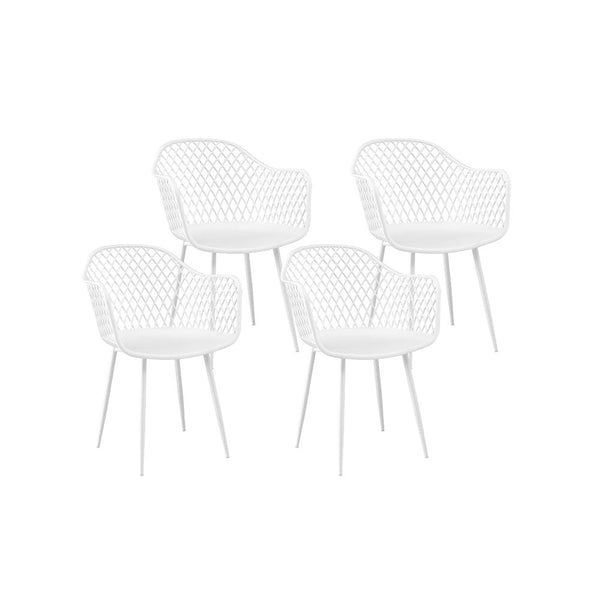 Gardeon 4PC Outdoor Dining Chairs PP Lounge Chair Patio Furniture Garden White Gardeon