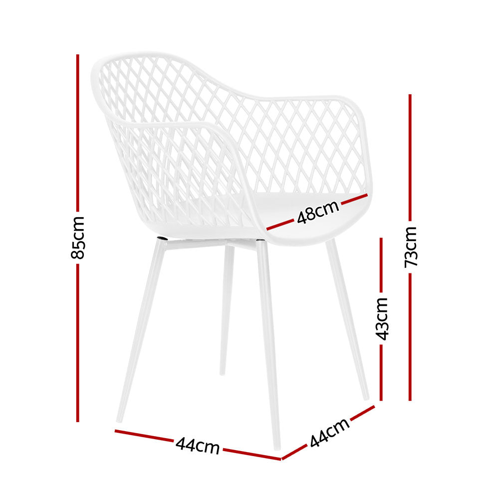 Gardeon 4PC Outdoor Dining Chairs PP Lounge Chair Patio Furniture Garden White Gardeon