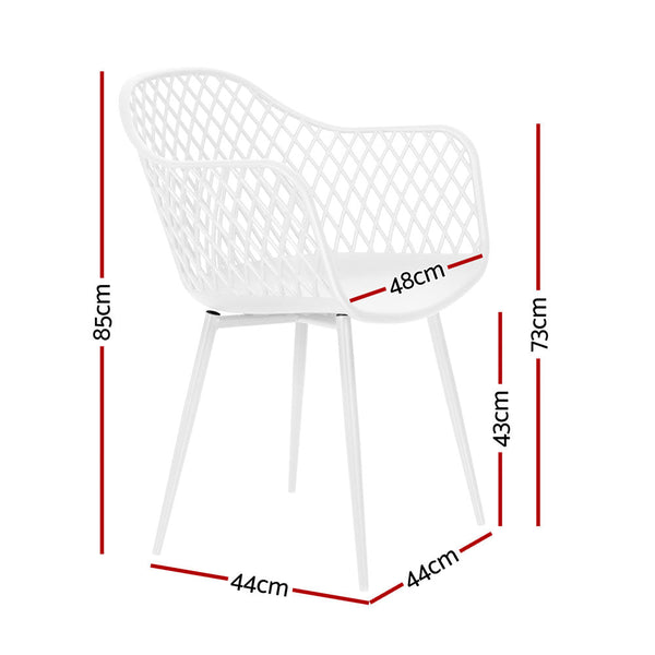 Gardeon 4PC Outdoor Dining Chairs PP Lounge Chair Patio Furniture Garden White Gardeon