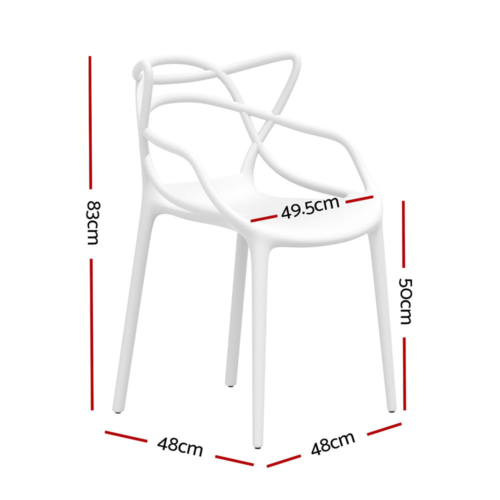 Gardeon 4PC Outdoor Dining Chairs PP Portable Stackable Chair Patio Furniture White Gardeon