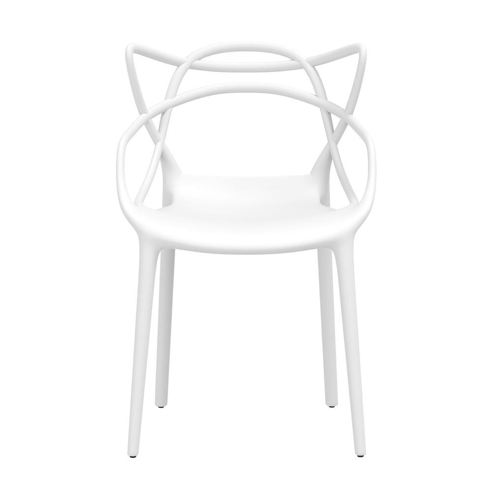 Gardeon 4PC Outdoor Dining Chairs PP Portable Stackable Chair Patio Furniture White Gardeon