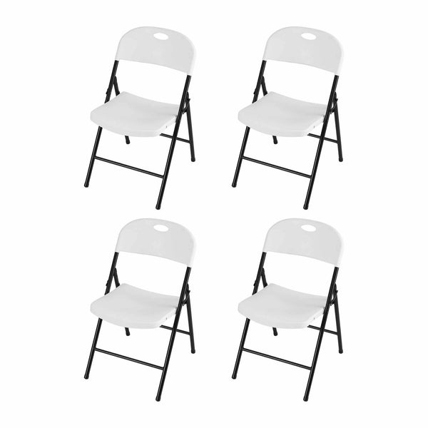 Gardeon 4PC Outdoor Dining Chairs PP Folding Chair Patio Garden Furniture White Awezingly