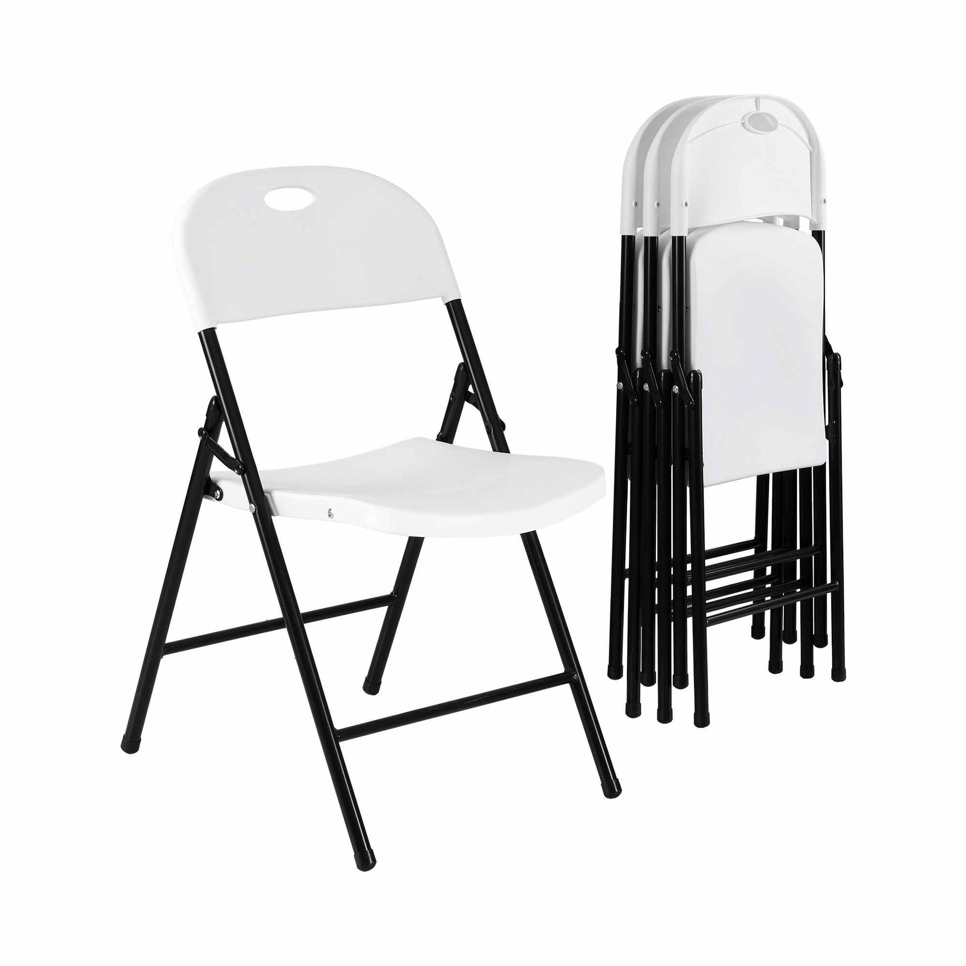 Gardeon 4PC Outdoor Dining Chairs PP Folding Chair Patio Garden Furniture White Awezingly