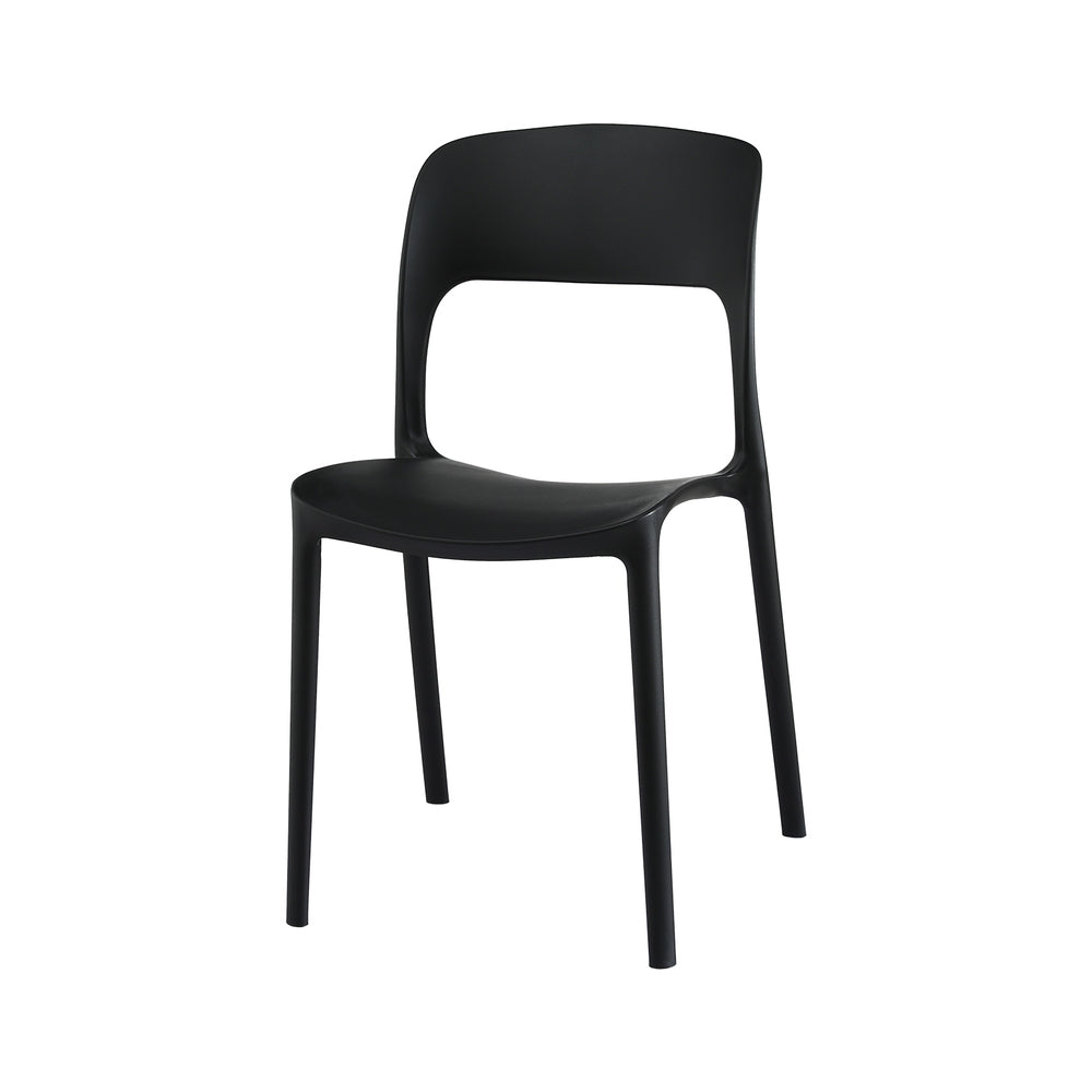 Gardeon 4PC Outdoor Dining Chairs Stackable PP Patio Chair Garden Furniture Black Awezingly