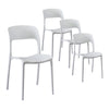 Gardeon 4PC Outdoor Dining Chairs Stackable PP Patio Chair Garden Furniture White