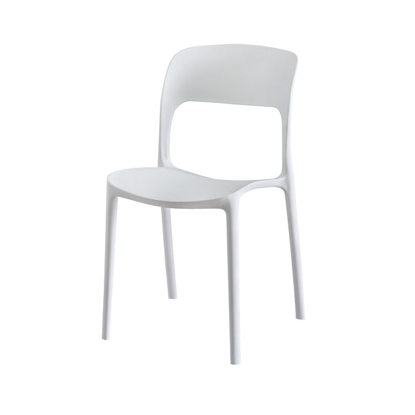 Gardeon 4PC Outdoor Dining Chairs Stackable PP Patio Chair Garden Furniture White Awezingly