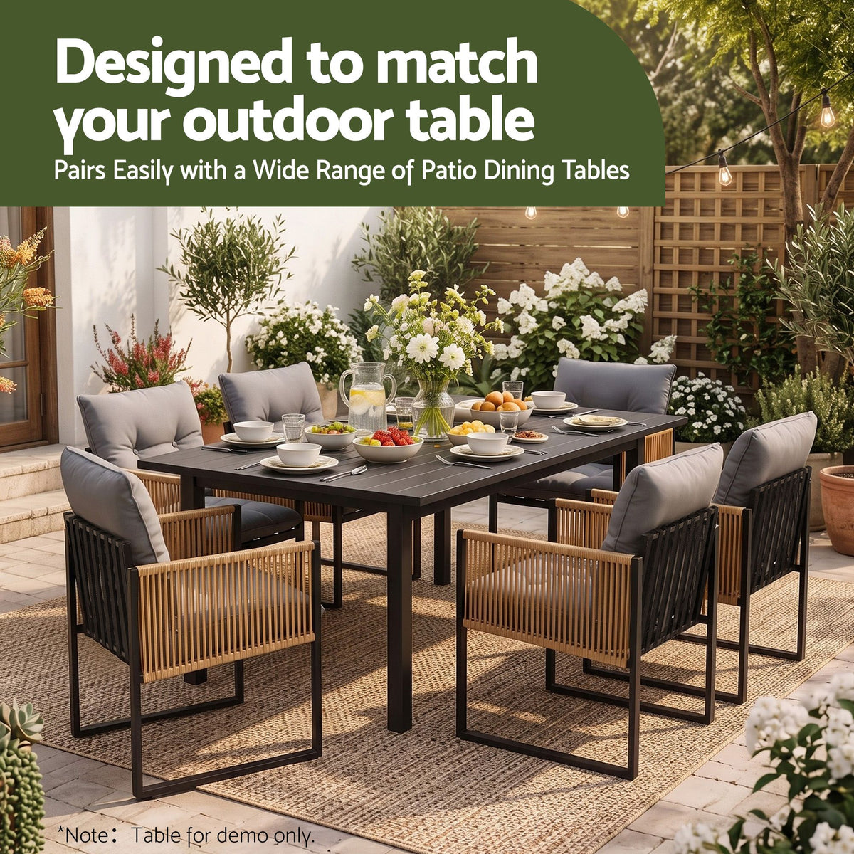 Gardeon 2PC Outdoor Dining Chair Wicker Patio Armchair Cushion Garden Furniture Awezingly