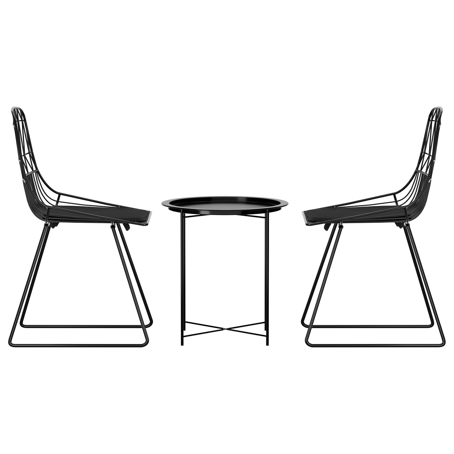 Gardeon 3PC Outdoor Bistro Set Patio Furniture Lounge Chairs Table Garden Gardeon