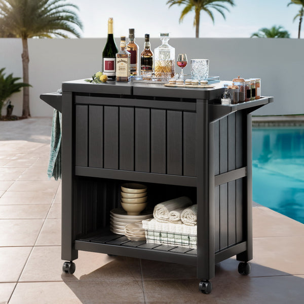 Gardeon Outdoor Storage Cabinet Box 80L Ice Bucket Cooler Rolling Serving Cart Kitchen Trolley Does Not Apply