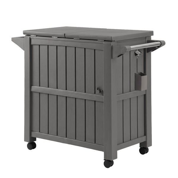 Gardeon Outdoor Storage Cabinet Box 80L Ice Bucket Cooler Rolling Serving Cart Kitchen Trolley Brown Awezingly