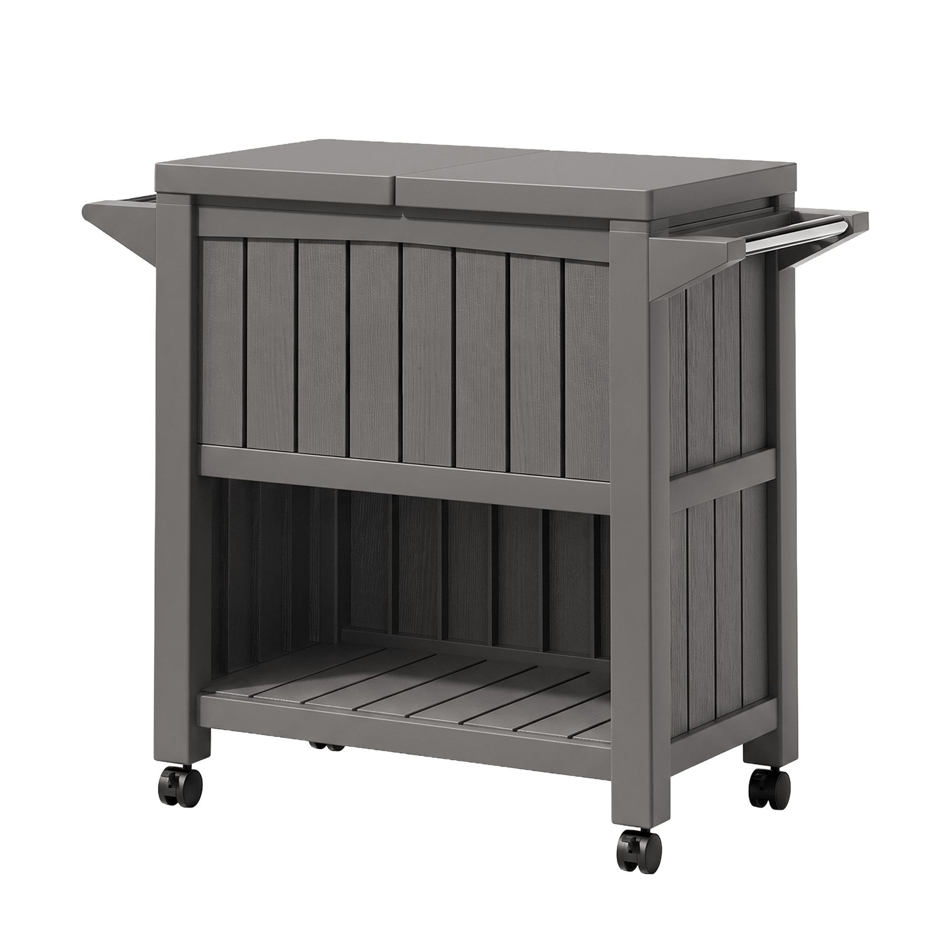 Gardeon Outdoor Storage Cabinet Box 80L Ice Bucket Cooler Rolling Serving Cart Kitchen Trolley Brown Awezingly