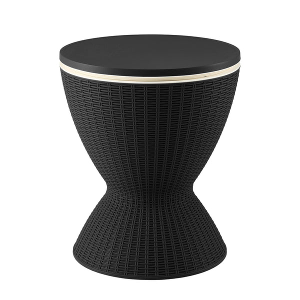 Gardeon Outdoor Bar Table Portable Ice Bucket Cooler 30L Adjustable Top Black Awezingly
