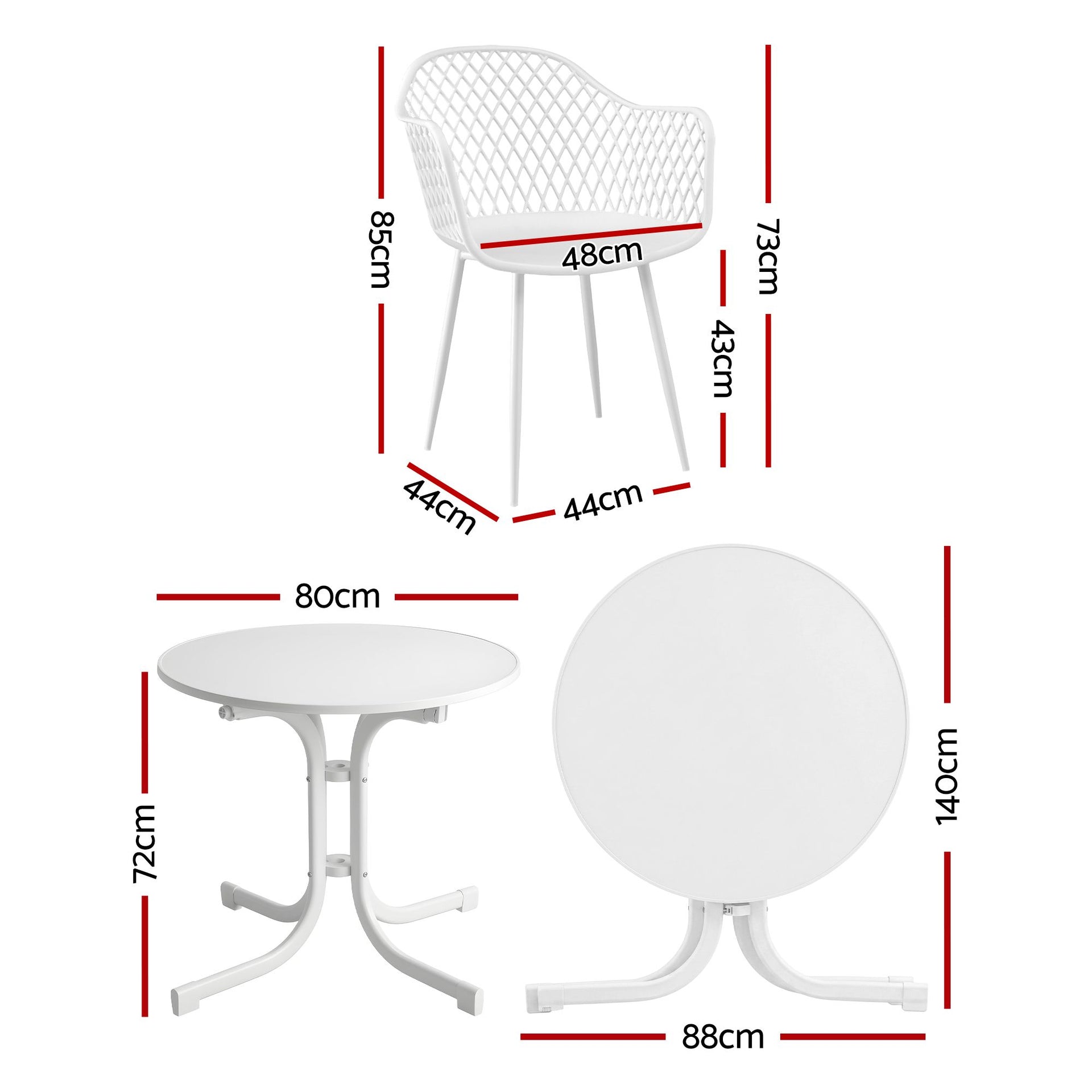 Gardeon 5PCS Outdoor Dining Set Table and Chairs Patio Furniture Garden Diamond White Awezingly