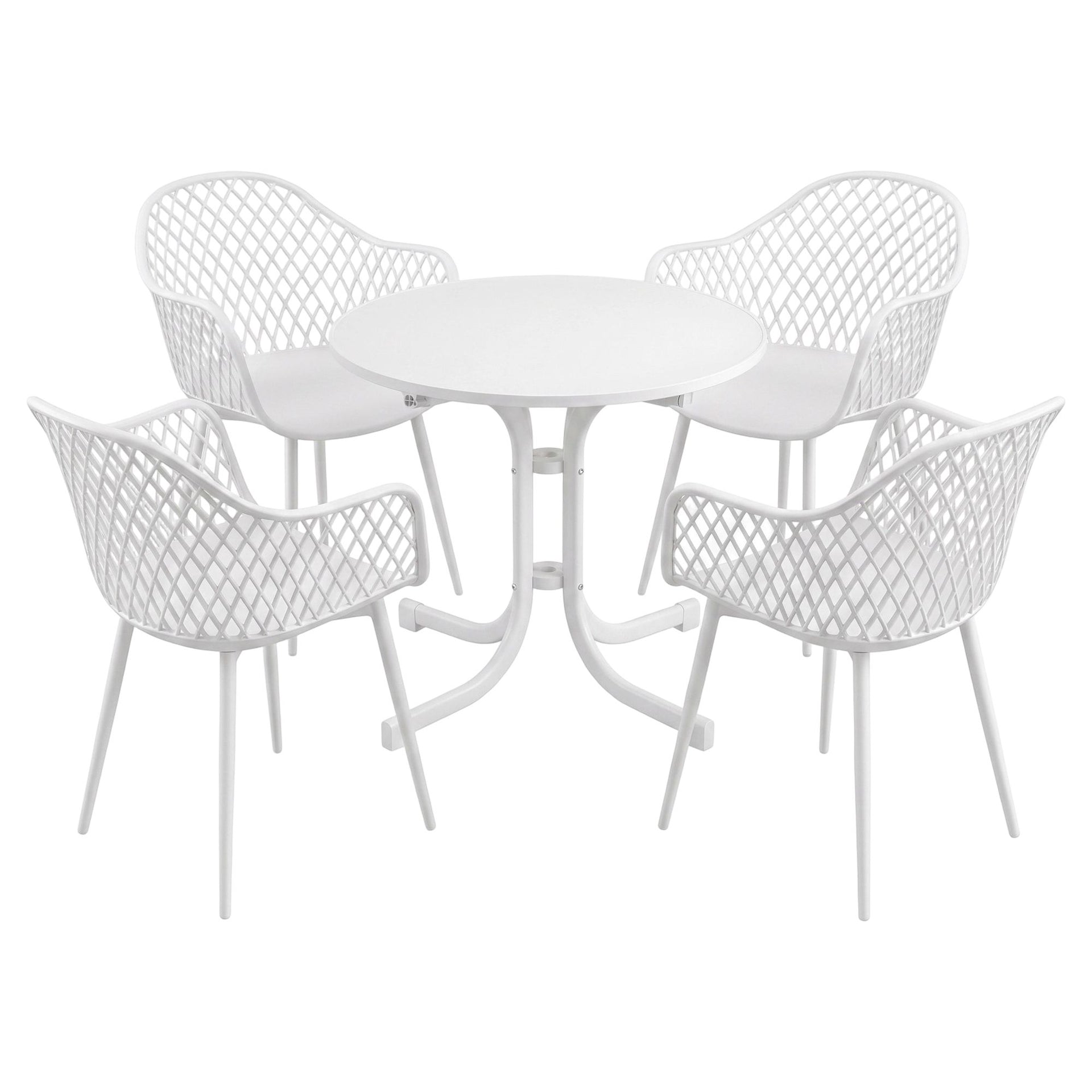 Gardeon 5PCS Outdoor Dining Set Table and Chairs Patio Furniture Garden Diamond White Awezingly