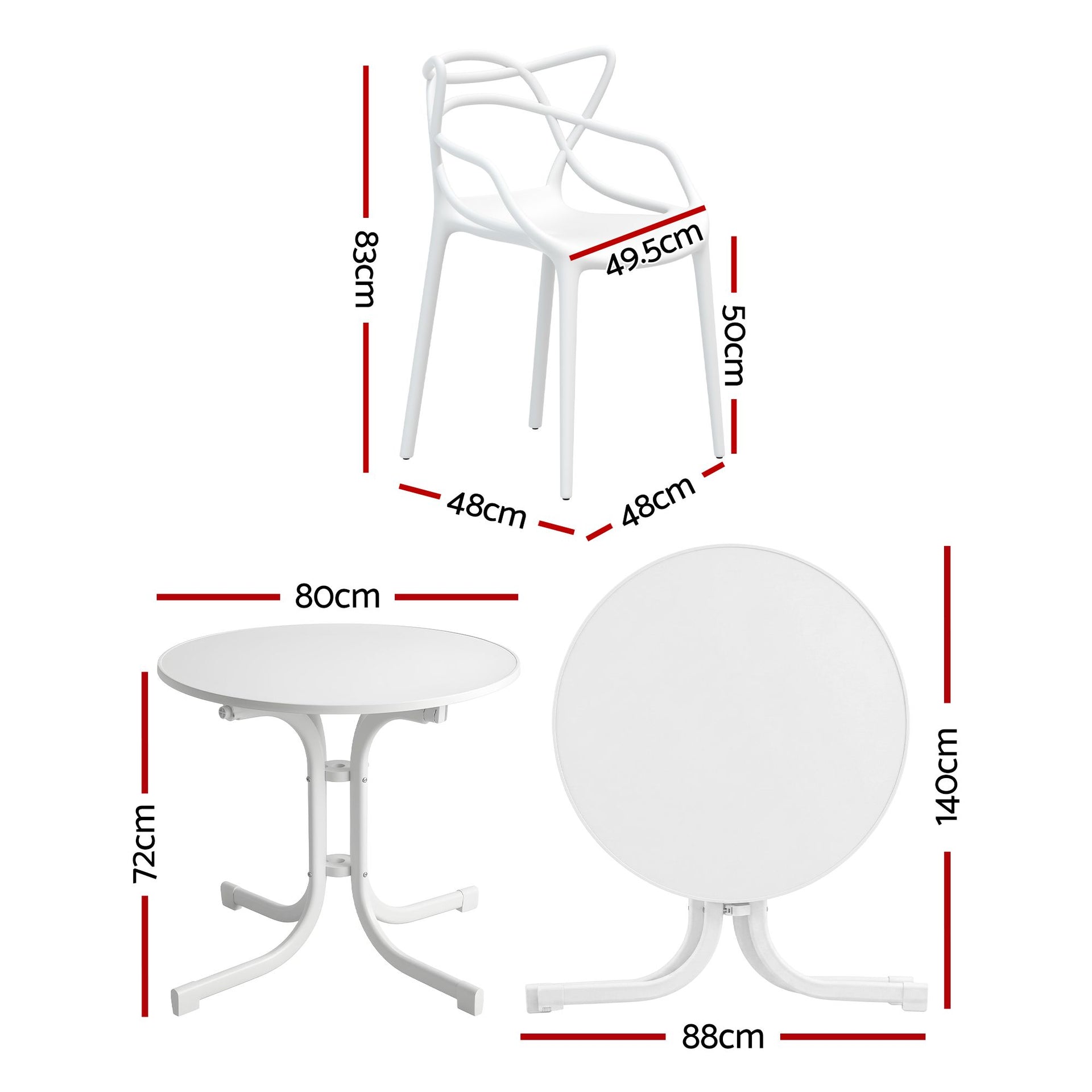 Gardeon 5PCS Outdoor Dining Set Table and Chairs Garden Patio Furniture Entwine White Awezingly