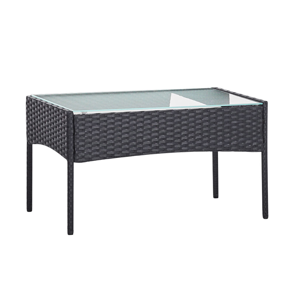 Gardeon 4 Seater Outdoor Sofa Set with Storage Cover Wicker Table Chair DarkGrey Gardeon